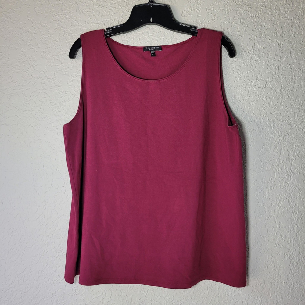 NWOT Eileen Fisher Women's Rayon Lycra Purple Tank Top Sleevless Size 1X